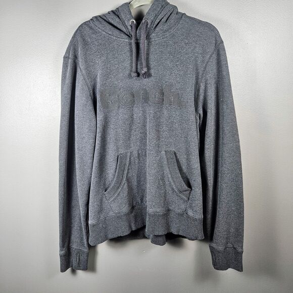 Bench Grey Men's Sweatshirt With Hoodie & Front Pocket Size XL With Thumb Holes - Picture 1 of 6